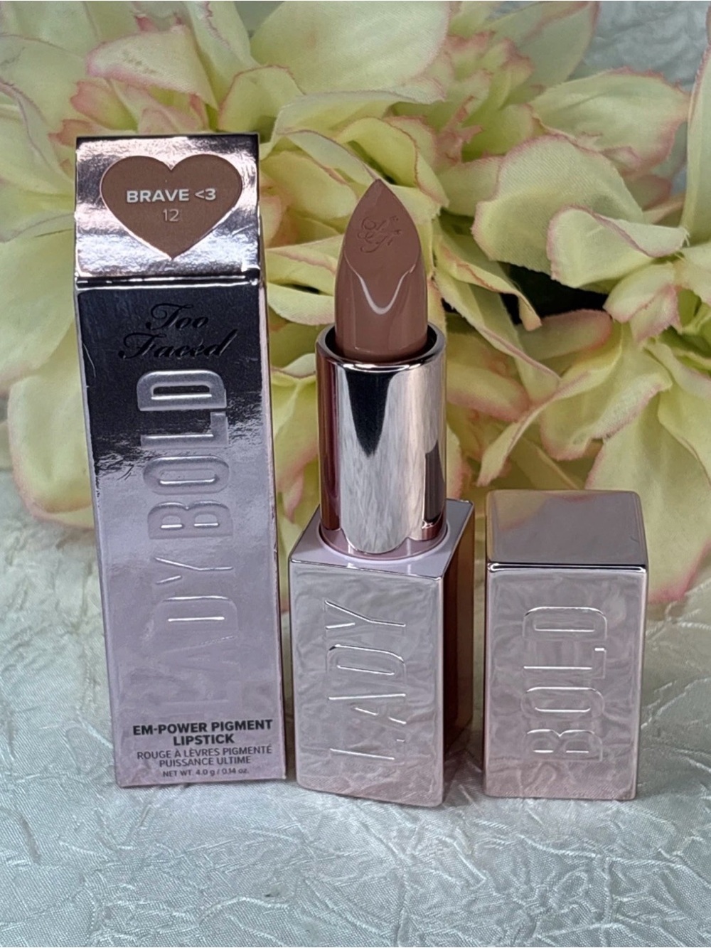 Too Faced Lady Bold Em-Power Pigment Lipstick - 12 Brave <3 - NIB
